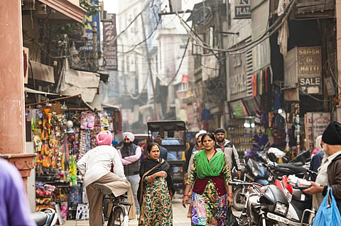 The narrow lanes of the city