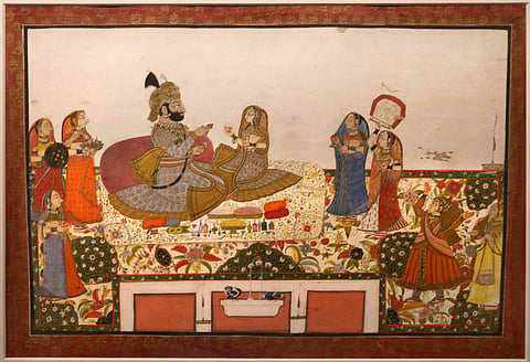 Stile thinkana, baijnath, ritratto di maharavat nahar singh, deogarh, rajastan, 1831