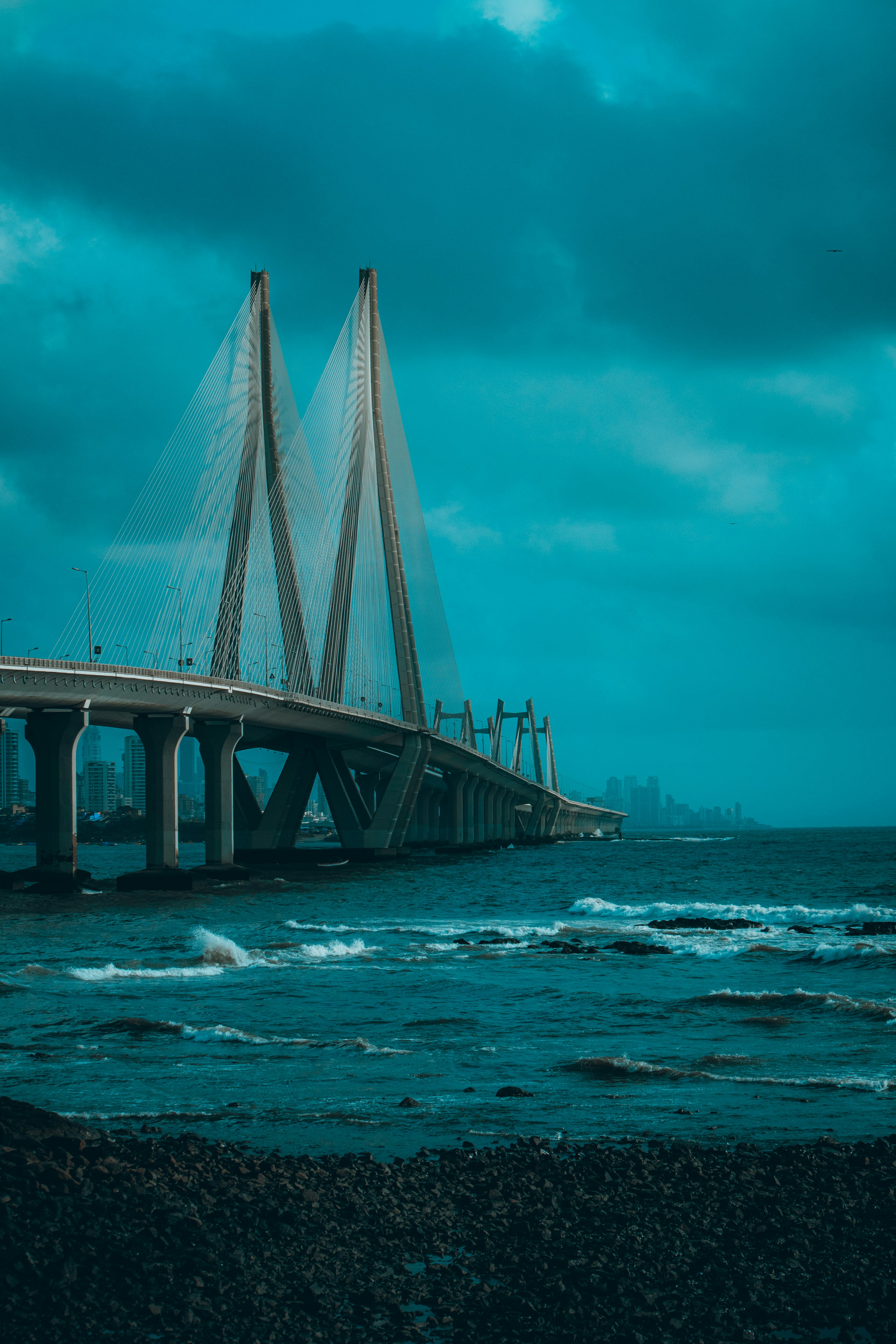 View of Mumbais Sea Link from Bandra Fort