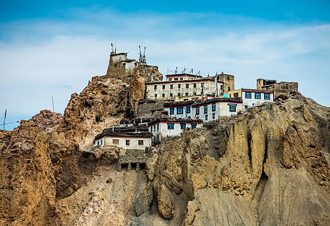 A view of Dhankar Monastery