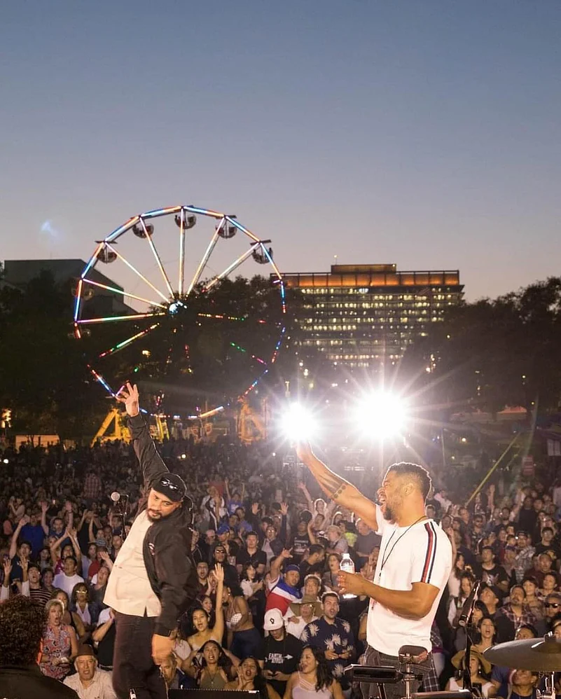 Visitors to Los Angeles can attend a block party hosted at the Gloria Molina Grand Park from 4PM-9:30PM on the Fourth of July