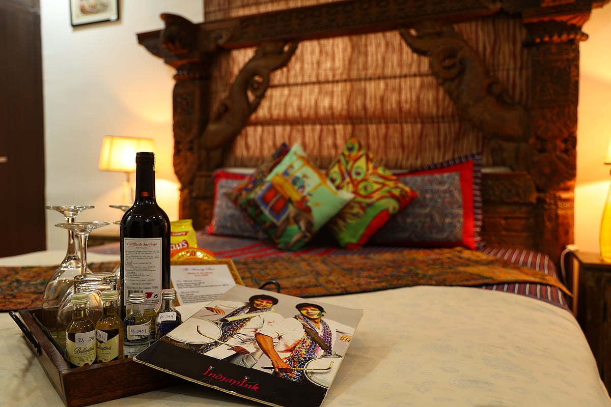 There are wine bars and an in-room cocktail station in the five en suite rooms of Mister and Art House