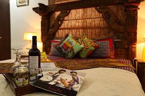 There are wine bars and an in-room cocktail station in the five en suite rooms of Mister and Art House