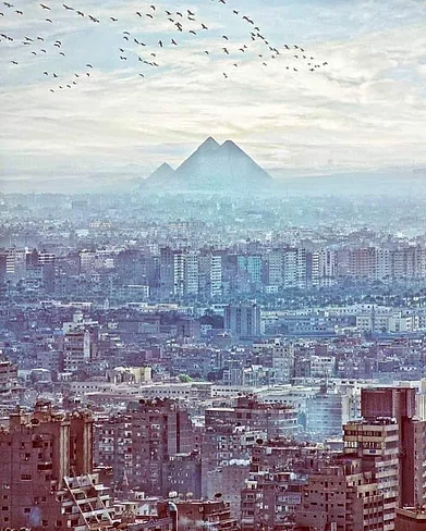 u/lken8888/reddit : The Pyramids as seen from Cairo