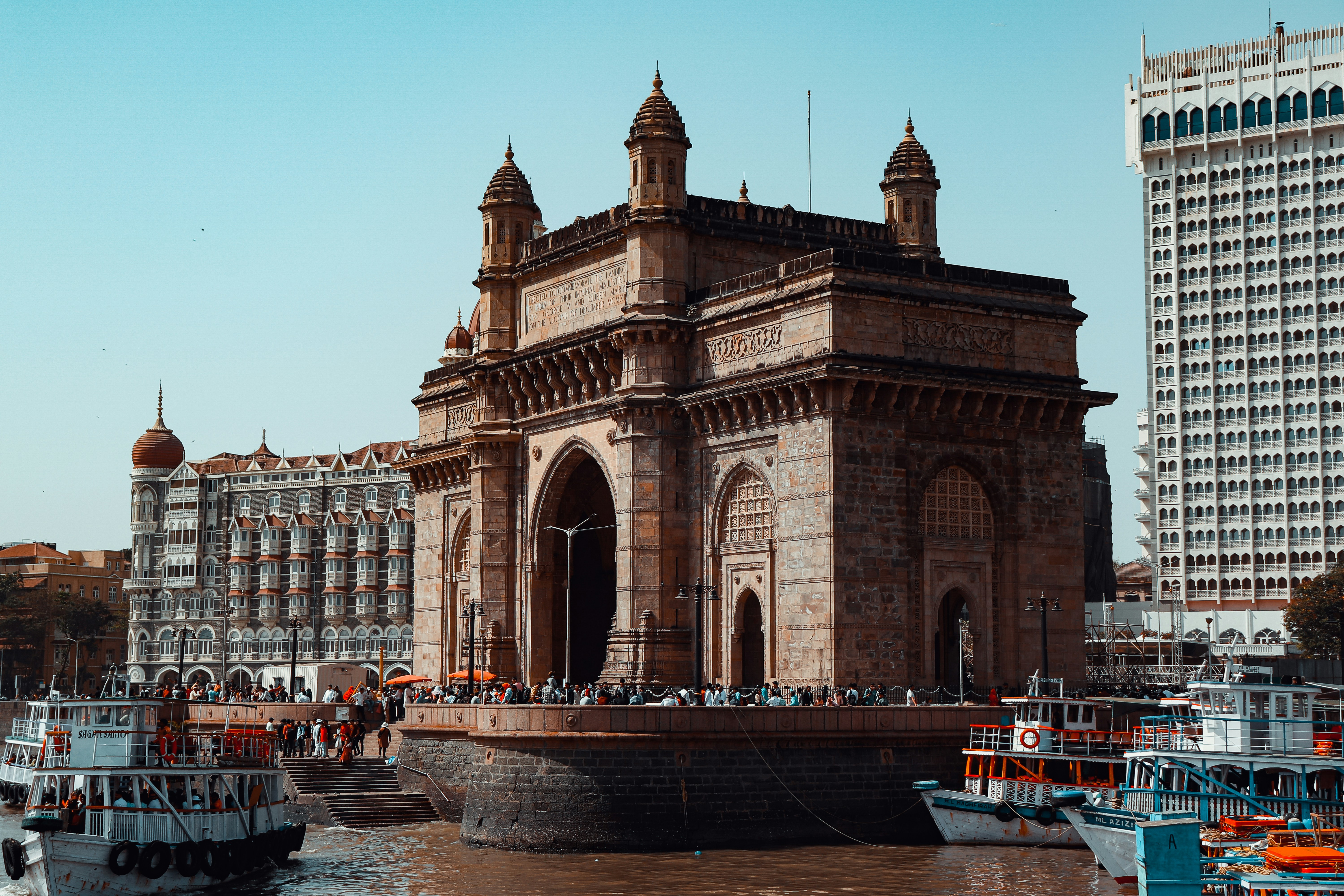 The Gateway of India, a 26-metre basalt structure built in 1911.