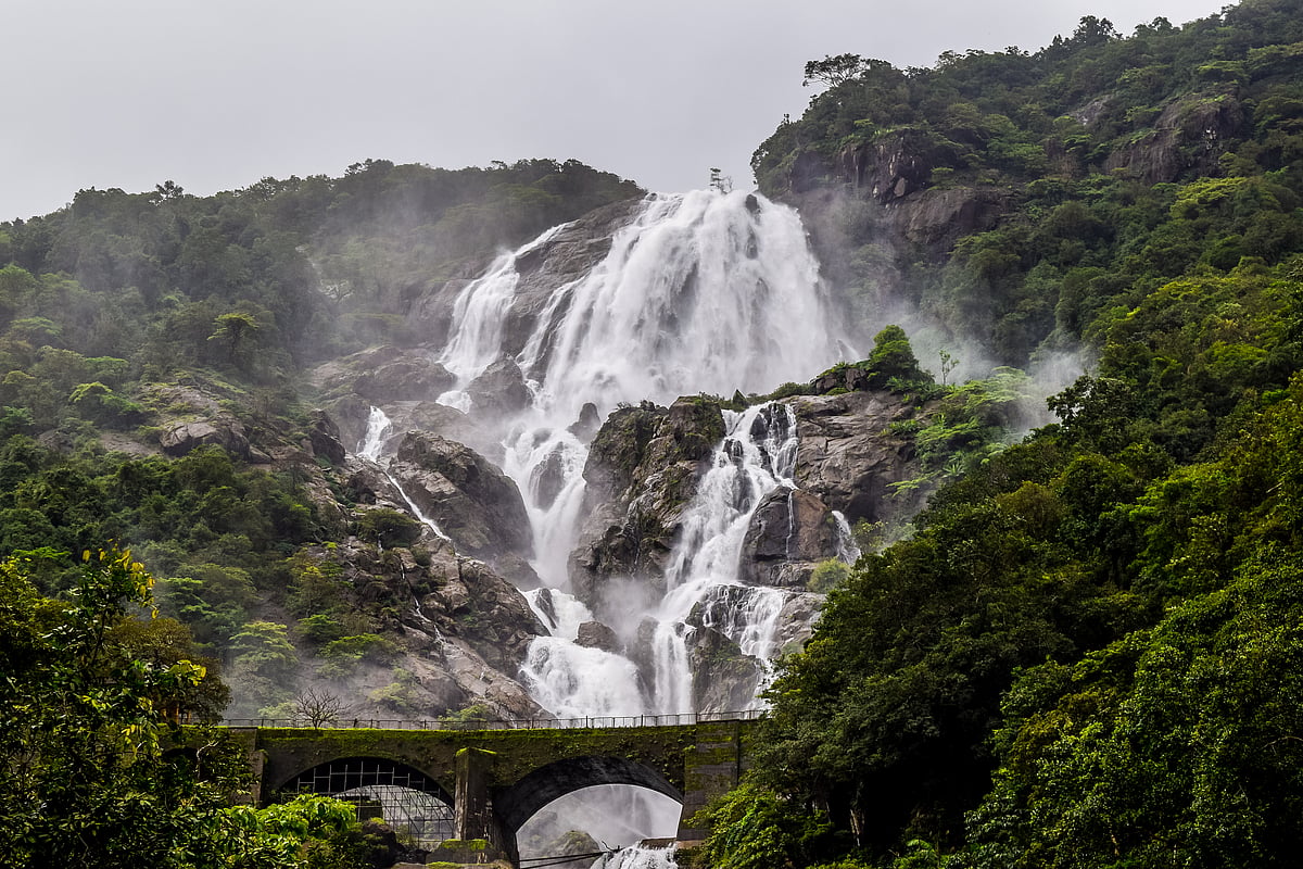 The Dudhsagar Falls in the monsoon