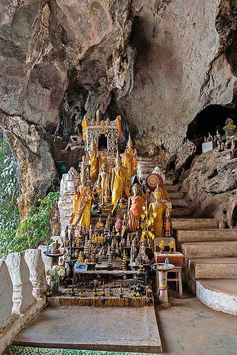 Pak Ou Caves are noted for miniature Buddhist sculptures