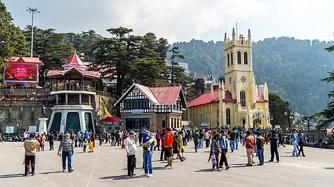 Tourists on Ridge Road in Shimla