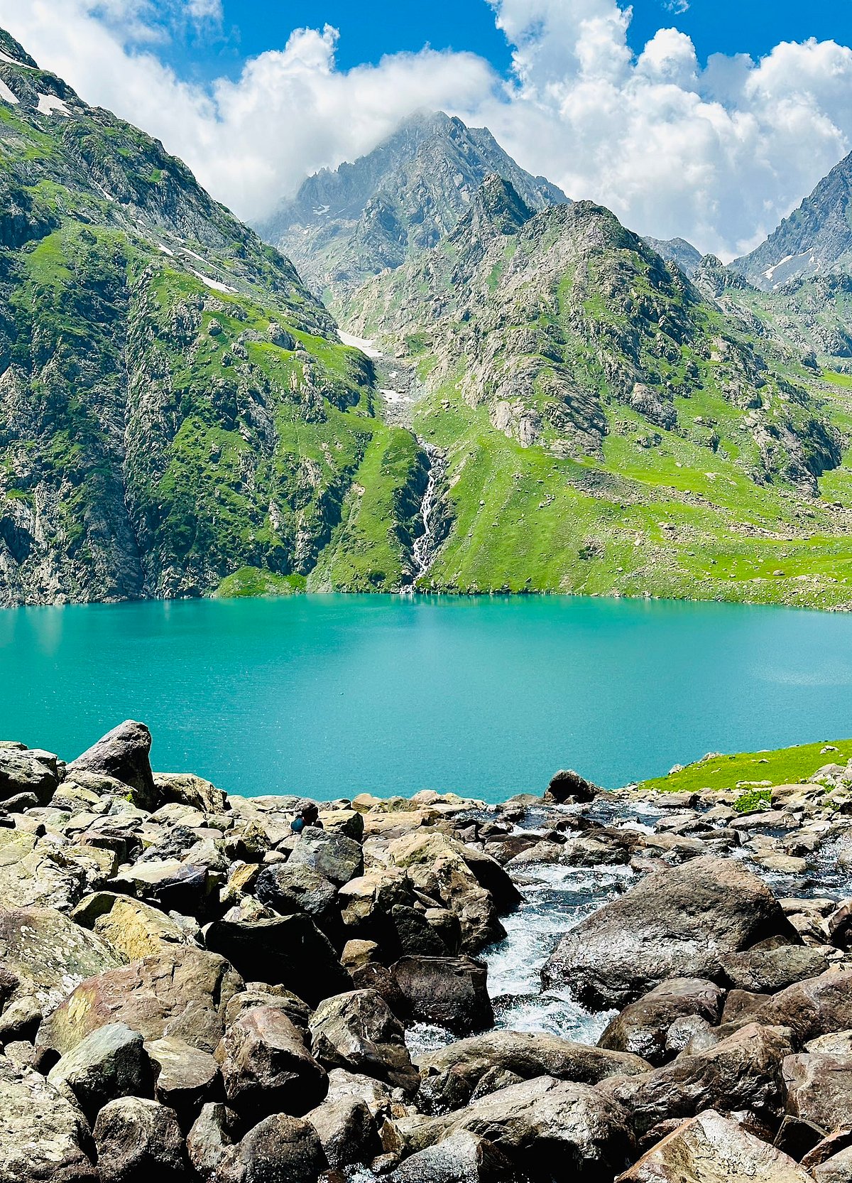 Vishansar Lake is located 3,710 m (12,170 ft) above sea level.