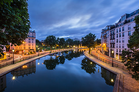 The Canal Saint-Martin in the evening