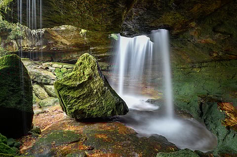 Cave exploration also leads to discovering natural marvels like hidden waterfalls