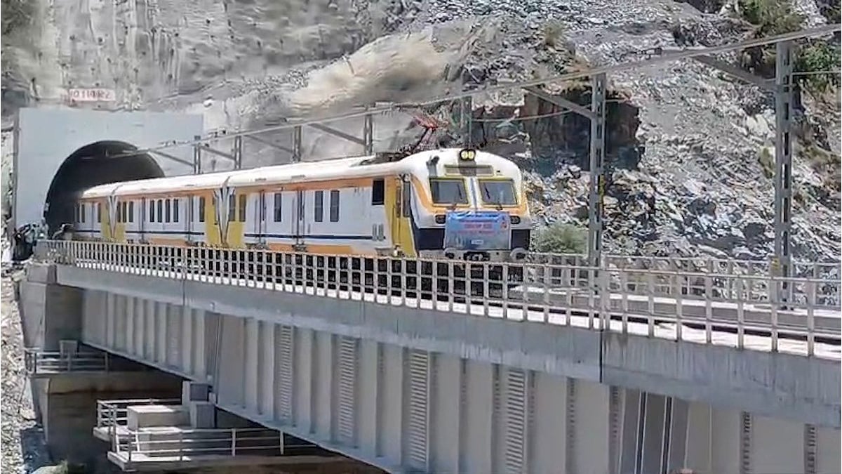 Successful trial run of MEMU train between Sangaldan - Reasi section of USBRL project