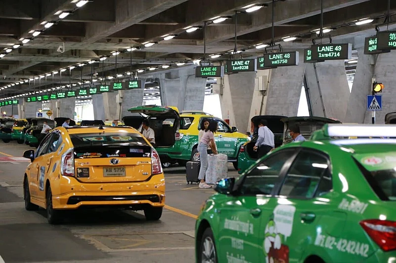The taxi stand at Bangkoks Suvarnabhumi Airport