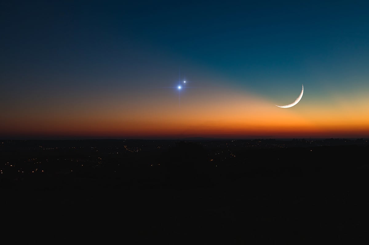 Conjunction Of The Moon And Saturn