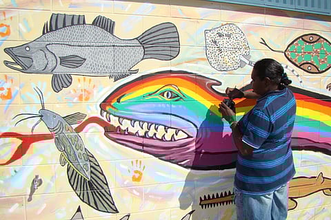 Pormpuraaw's ghost net art form's contents and connections are like an encyclopaedia of local sea life