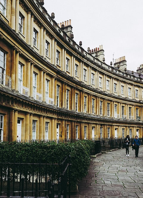 The Royal Crescent row of terraced houses