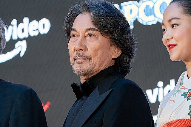 Japanese actor Kōji Yakusho (centre) won the best actor gong at the 2023 Festival de Cannes for Perfect Days