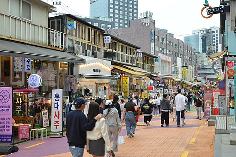 At the Hongdae district, Seoul