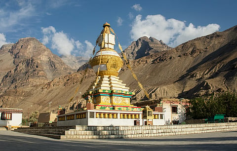 A view of the stupa at Tabo Monastery