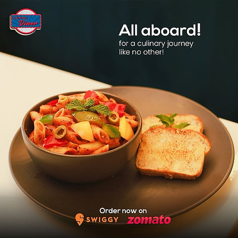 A pasta dish is on the menu of Capital Diner