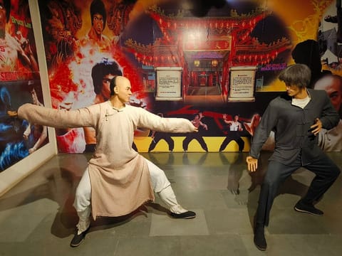 Bruce Lee (right) at Sunil's Celebrity Wax Museum in Lonavala