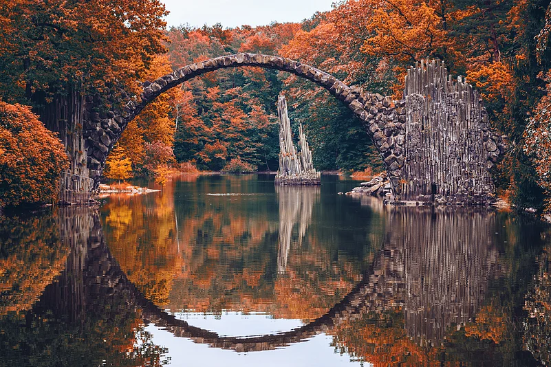 Rakotz Bridge or Devils Bridge in Saxony