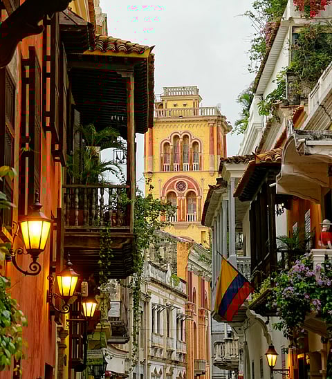 Beautiful buildings in
Cartagena, Colombia