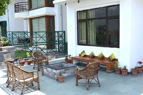 A backyard corner at The Lilac Cottage