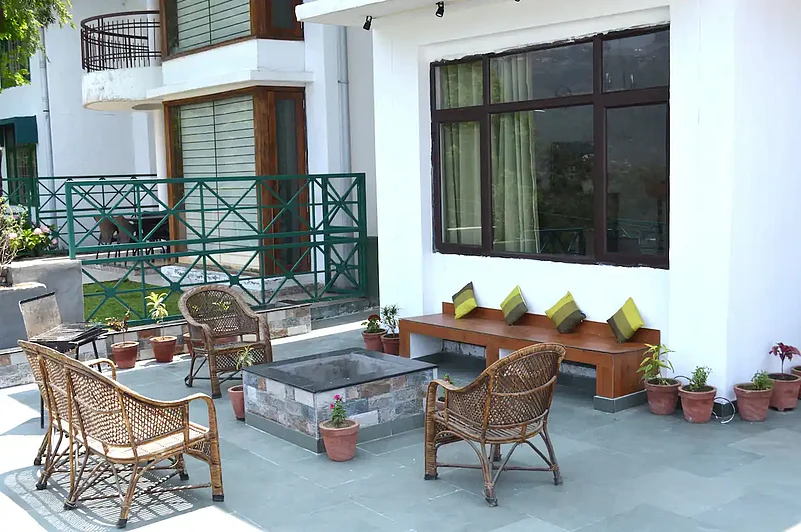 A backyard corner at The Lilac Cottage