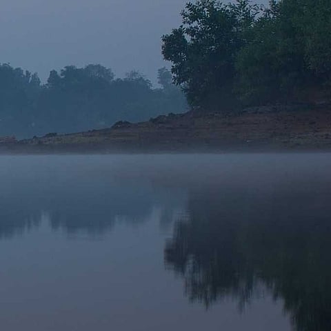 Mist swirling above Sutarwadi Lake
