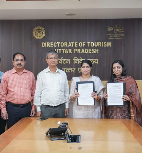 Two Memorandums of Understanding (MOUs) were inked at the UP Tourism Directorate in Lucknow