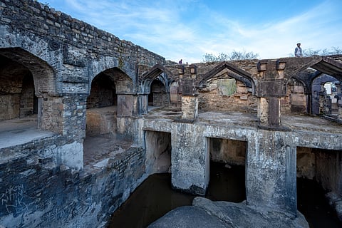 The intricate architecture of Madan Mahal