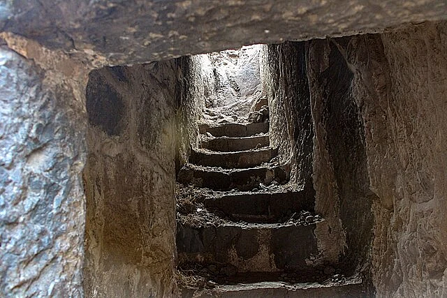 A passageway inside Torna Fort