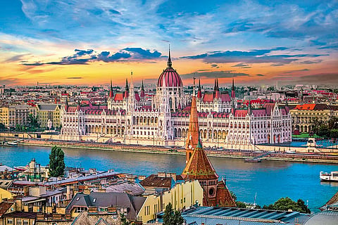 The Danube flows through Budapest