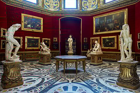 Sculptures in the Uffizi Gallery