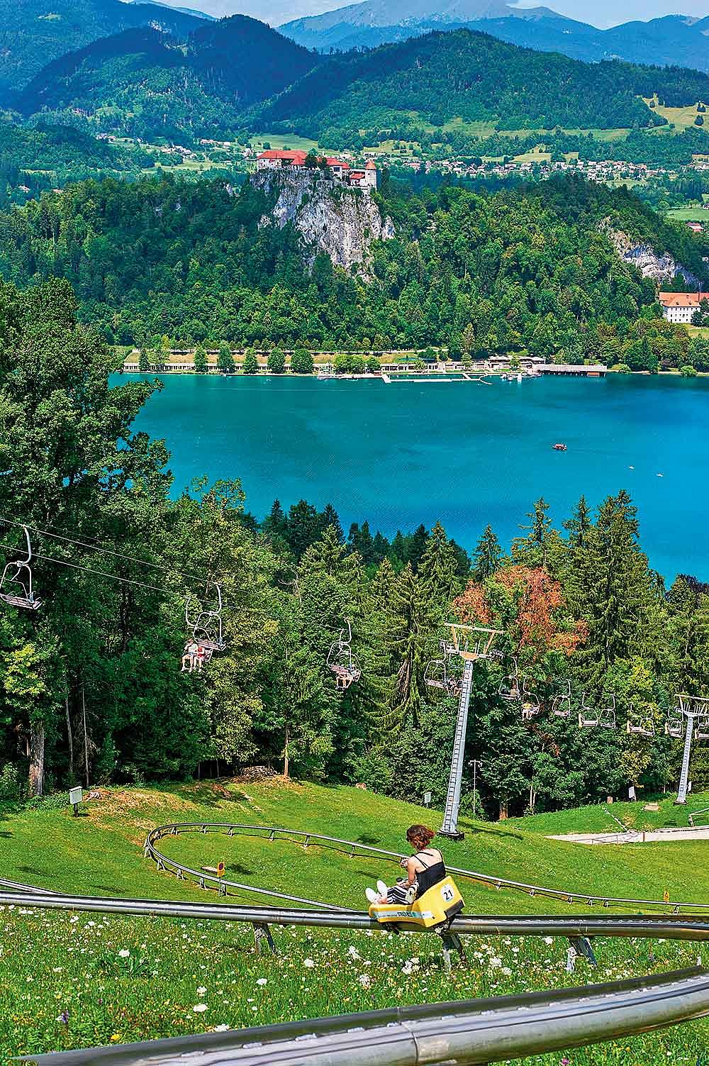 Summer tobogganing on Straža hill