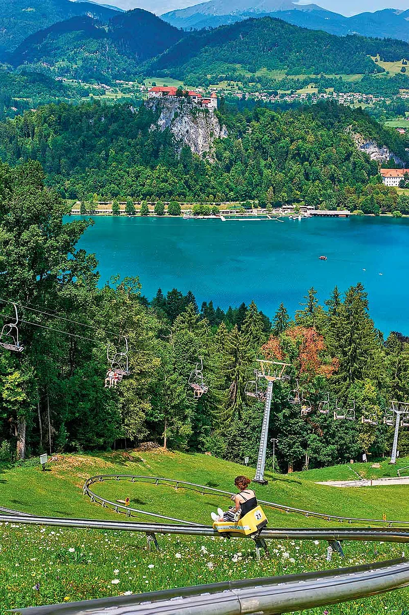 Summer tobogganing on Straža hill
