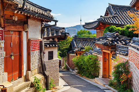 A view of the Bukchon Hanok Village