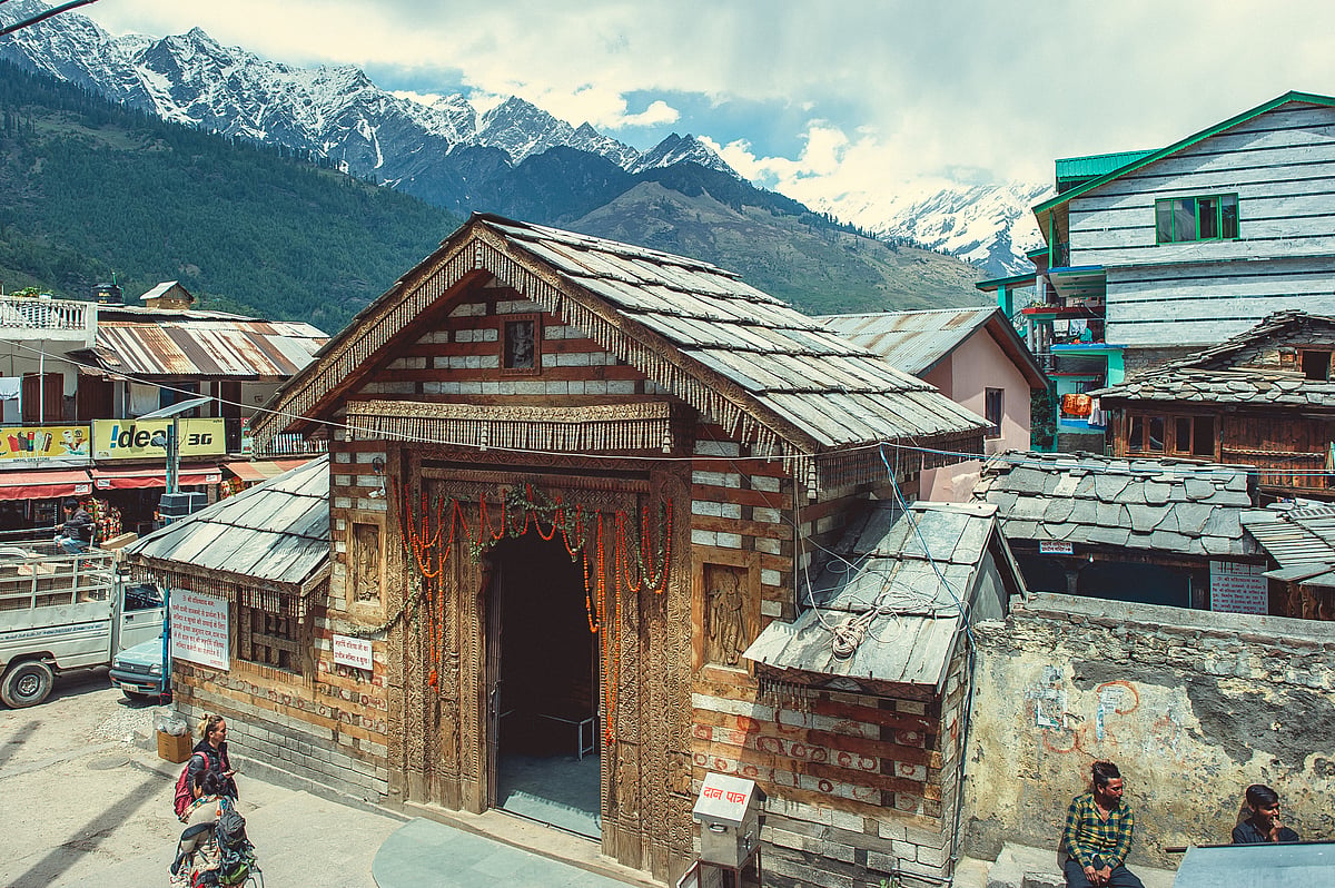 A view from outside of the Vashisht Hot Springs