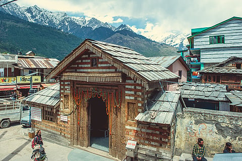 A view from outside of the Vashisht Hot Springs