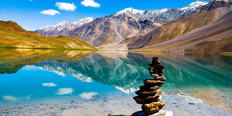 Beautiful Chandratal Lake in the Lahaul and Spiti district