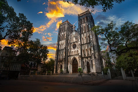 The front facade of St. Joseph's Cathedral