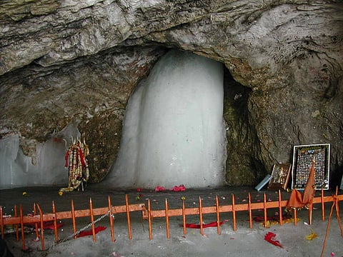 Shiva is believed to be manifested in the form of a naturally occurring ice lingam in the cave