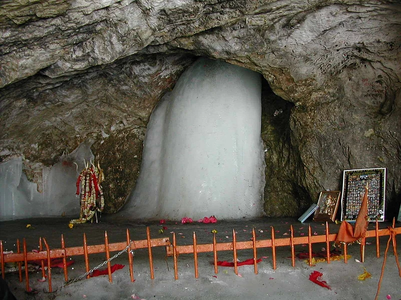 Shiva is believed to be manifested in the form of a naturally occurring ice lingam in the cave