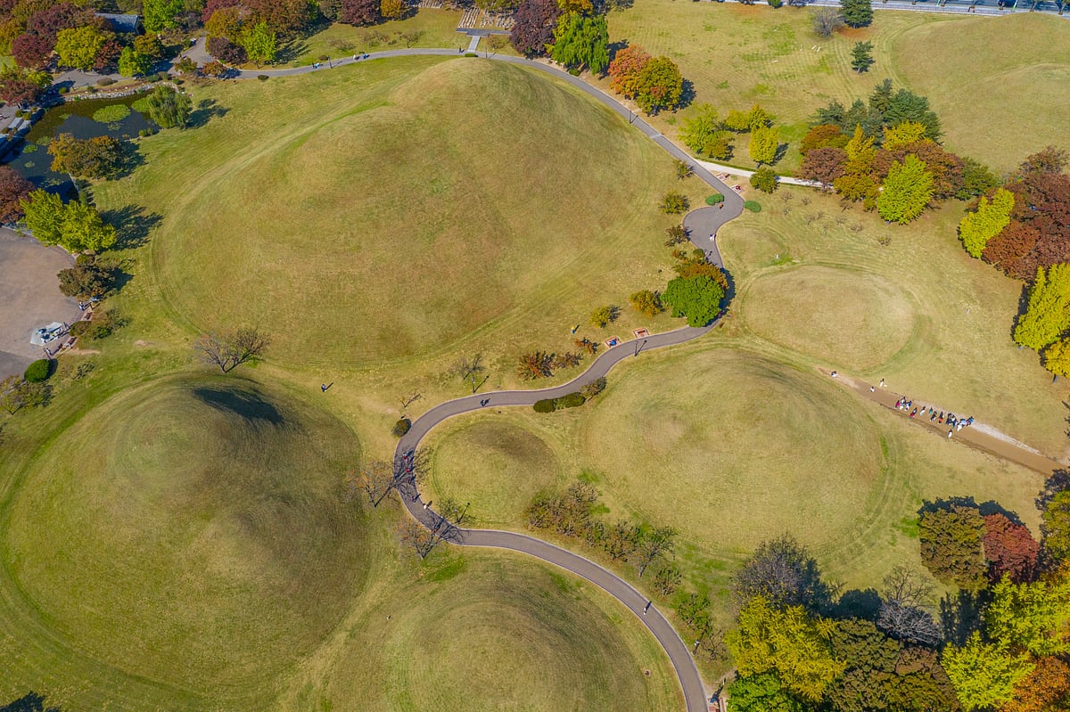 The Daereungwon Tomb Complex as seen from above