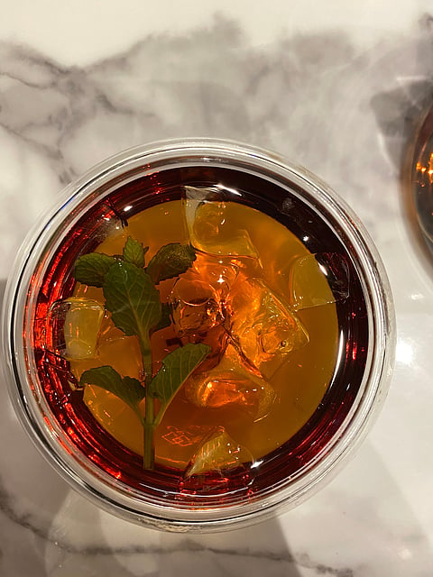 A top view of traditional Korean Green Plum Tea