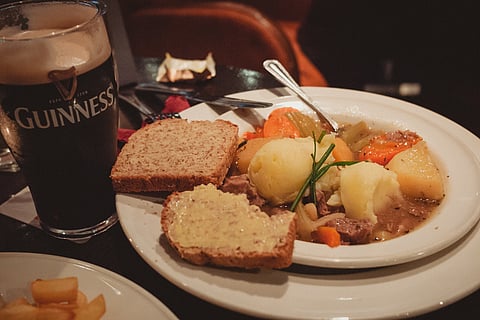 Irish stew and Guinness beer