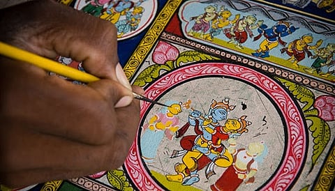 An artisan at work in Raghurajpur