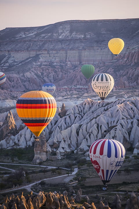 Hot air balloons at Cappadocia's Love Valley