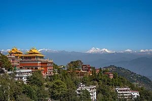 Shutterstock.com : Namo Buddha Monastery, also known as Thrangu Tashi Yangtse Monastery, is a significant Buddhist site located approximately 40 kilometres southeast of Kathmandu in the Kavrepalanchok District.